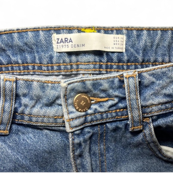 Zara high waisted straight leg denim jeans - Picture 3 of 7